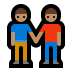 👬🏽 men holding hands: medium skin tone display on Windows